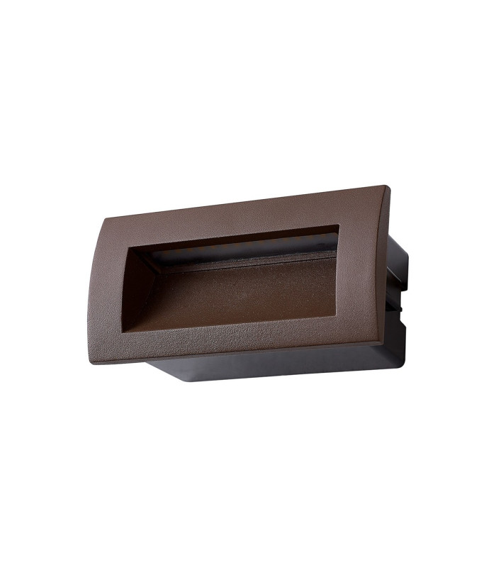Ridgewood Recessed Rectangular Wall Lamp 1 x 3W LED 3000K 100lm IP65 Dark Brown -4