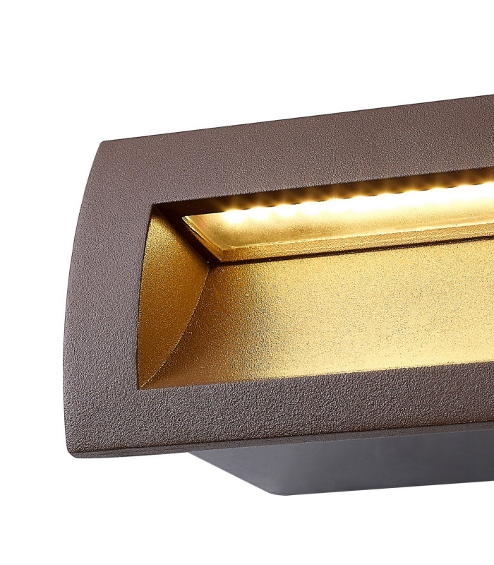 Ridgewood Recessed Rectangular Wall Lamp 1 x 3W LED 3000K 100lm IP65 Dark Brown -6