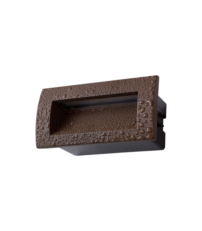Ridgewood Recessed Rectangular Wall Lamp 1 x 3W LED 3000K 100lm IP65 Dark Brown -9
