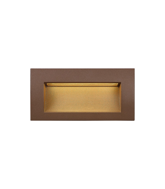 Ridgewood Recessed Rectangular Wall Lamp 1 x 3W LED 3000K 100lm IP65 Dark Brown -10