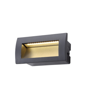 Ridgewood Recessed Rectangular Wall Lamp 1 x 3W LED 3000K 100lm IP65 Dark Grey -1