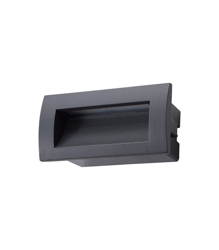 Ridgewood Recessed Rectangular Wall Lamp 1 x 3W LED 3000K 100lm IP65 Dark Grey -5