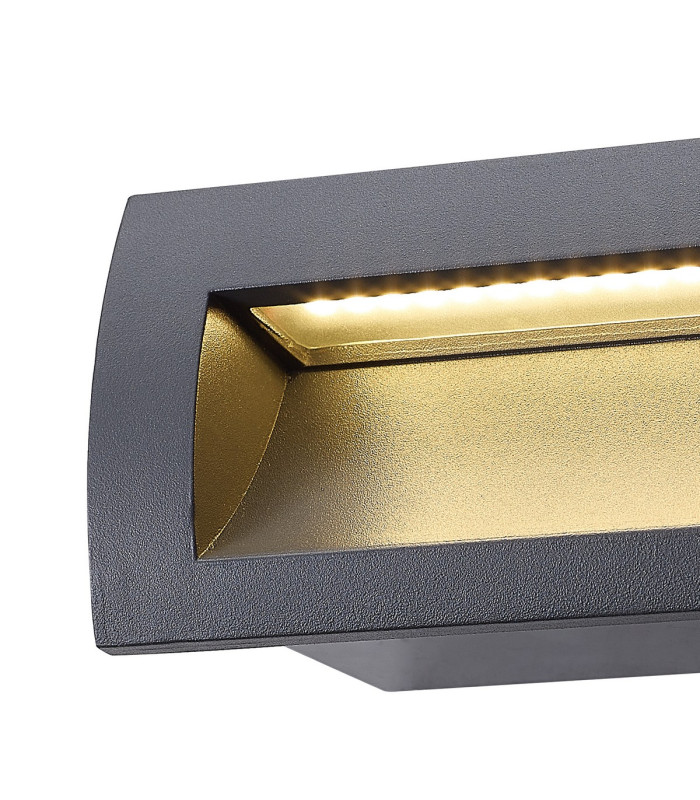 Ridgewood Recessed Rectangular Wall Lamp 1 x 3W LED 3000K 100lm IP65 Dark Grey -7