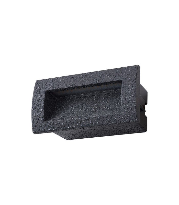Ridgewood Recessed Rectangular Wall Lamp 1 x 3W LED 3000K 100lm IP65 Dark Grey -10