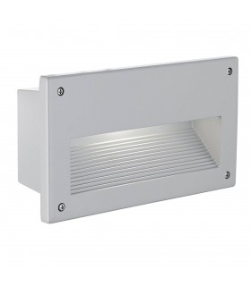 1 Light Outdoor Recessed Wall Light Silver IP44, E14 - 1