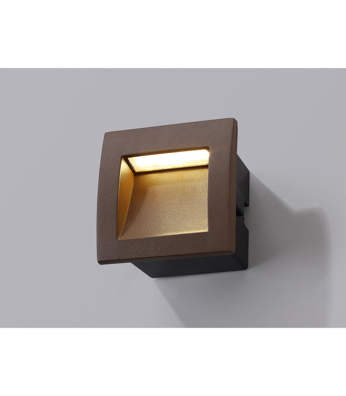 Ridgewood Recessed Square Wall Lamp 1 x 3W LED 3000K