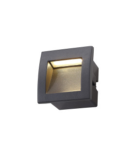 Ridgewood Recessed Square Wall Lamp 1 x 3W LED 3000K 100lm IP65 Dark Grey -1