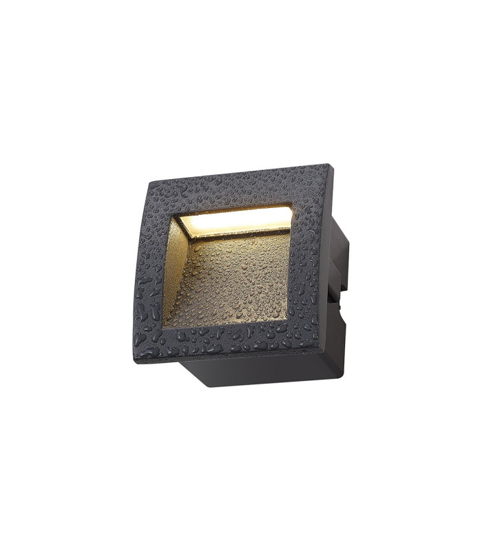 Ridgewood Recessed Square Wall Lamp 1 x 3W LED 3000K 100lm IP65 Dark Grey -5