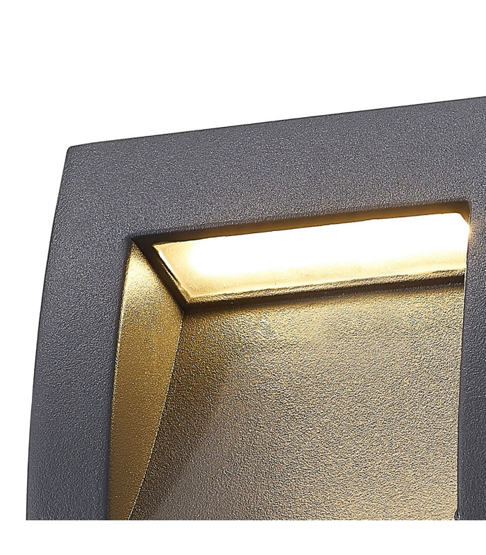 Ridgewood Recessed Square Wall Lamp 1 x 3W LED 3000K 100lm IP65 Dark Grey -6