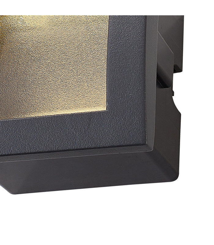 Ridgewood Recessed Square Wall Lamp 1 x 3W LED 3000K 100lm IP65 Dark Grey -7