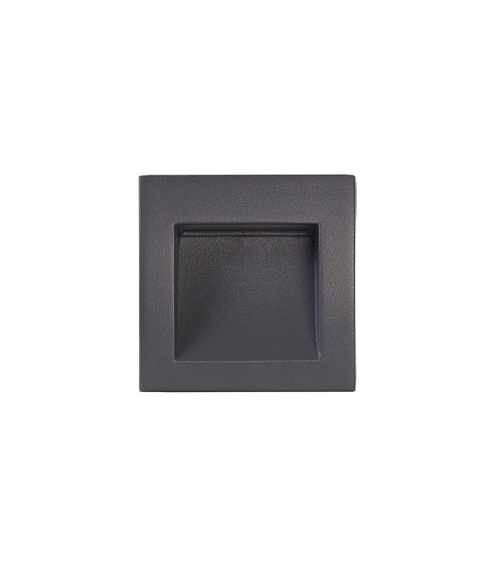 Ridgewood Recessed Square Wall Lamp 1 x 3W LED 3000K 100lm IP65 Dark Grey -11