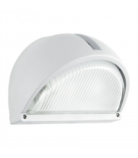 1 Light Outdoor Flush Wall Light White IP44, E27 - 1