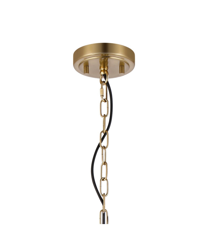Forest 18cm Gold Pendant/Semi Flush/Semi Flush 1 x E27 Cylinder Ribbed Glass (A)-7