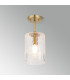 Forest 18cm Gold Pendant/Semi Flush/Semi Flush 1 x E27 Cylinder Ribbed Glass (A)-11
