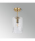 Forest 18cm Gold Pendant/Semi Flush/Semi Flush 1 x E27 Cylinder Ribbed Glass (A)-12