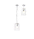 Forest 18cm Polished Chrome Pendant/Semi Flush/Semi Flush 1 x E27 Cylinder Ribbed Glass (A)-1