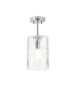 Forest 18cm Polished Chrome Pendant/Semi Flush/Semi Flush 1 x E27 Cylinder Ribbed Glass (A)-5