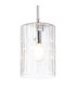 Forest 18cm Polished Chrome Pendant/Semi Flush/Semi Flush 1 x E27 Cylinder Ribbed Glass (A)-6