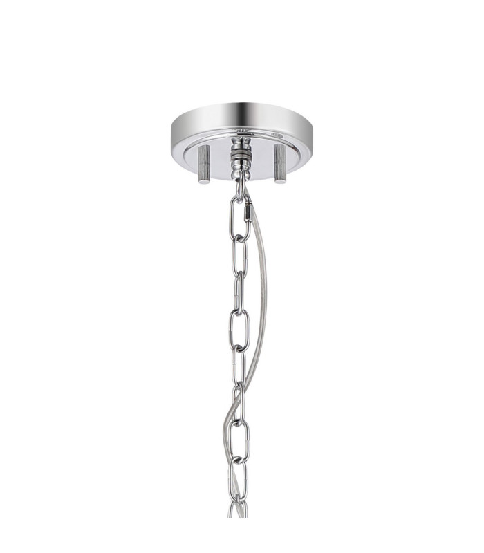 Forest 18cm Polished Chrome Pendant/Semi Flush/Semi Flush 1 x E27 Cylinder Ribbed Glass (A)-7