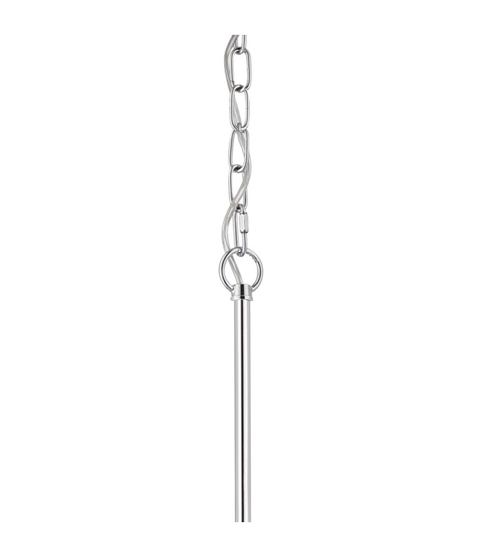 Forest 18cm Polished Chrome Pendant/Semi Flush/Semi Flush 1 x E27 Cylinder Ribbed Glass (A)-8