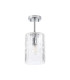 Forest 18cm Polished Chrome Pendant/Semi Flush/Semi Flush 1 x E27 Cylinder Ribbed Glass (A)-9
