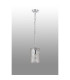 Forest 18cm Polished Chrome Pendant/Semi Flush/Semi Flush 1 x E27 Cylinder Ribbed Glass (A)-10
