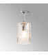 Forest 18cm Polished Chrome Pendant/Semi Flush/Semi Flush 1 x E27 Cylinder Ribbed Glass (A)-11