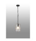 Forest 18cm Satin Black Pendant/Semi Flush/Semi Flush 1 x E27 Cylinder Ribbed Glass (A)-3