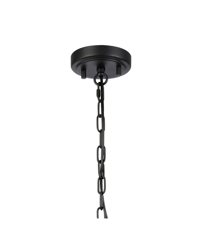 Forest 18cm Satin Black Pendant/Semi Flush/Semi Flush 1 x E27 Cylinder Ribbed Glass (A)-7