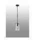 Forest 18cm Satin Black Pendant/Semi Flush/Semi Flush 1 x E27 Cylinder Ribbed Glass (A)-10