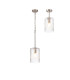 Forest 18cm Satin Nickel Pendant/Semi Flush/Semi Flush 1 x E27 Cylinder Ribbed Glass (A)-1