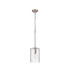 Forest 18cm Satin Nickel Pendant/Semi Flush/Semi Flush 1 x E27 Cylinder Ribbed Glass (A)-4