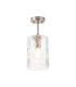 Forest 18cm Satin Nickel Pendant/Semi Flush/Semi Flush 1 x E27 Cylinder Ribbed Glass (A)-5