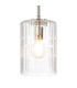 Forest 18cm Satin Nickel Pendant/Semi Flush/Semi Flush 1 x E27 Cylinder Ribbed Glass (A)-6