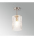 Forest 18cm Satin Nickel Pendant/Semi Flush/Semi Flush 1 x E27 Cylinder Ribbed Glass (A)-11
