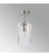 Forest 18cm Satin Nickel Pendant/Semi Flush/Semi Flush 1 x E27 Cylinder Ribbed Glass (A)-12