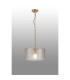 Forest 38cm Gold Pendant/Semi Flush/Semi Flush 1 x E27 Drum Ribbed Glass (B)-3
