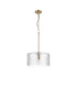 Forest 38cm Gold Pendant/Semi Flush/Semi Flush 1 x E27 Drum Ribbed Glass (B)-4