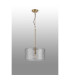 Forest 38cm Gold Pendant/Semi Flush/Semi Flush 1 x E27 Drum Ribbed Glass (B)-11