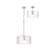 Forest 38cm Polished Chrome Pendant/Semi Flush/Semi Flush 1 x E27 Drum Ribbed Glass (B)-1