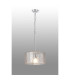 Forest 38cm Polished Chrome Pendant/Semi Flush/Semi Flush 1 x E27 Drum Ribbed Glass (B)-3