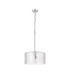 Forest 38cm Polished Chrome Pendant/Semi Flush/Semi Flush 1 x E27 Drum Ribbed Glass (B)-4