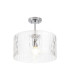 Forest 38cm Polished Chrome Pendant/Semi Flush/Semi Flush 1 x E27 Drum Ribbed Glass (B)-5