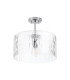 Forest 38cm Polished Chrome Pendant/Semi Flush/Semi Flush 1 x E27 Drum Ribbed Glass (B)-10