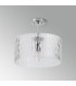 Forest 38cm Polished Chrome Pendant/Semi Flush/Semi Flush 1 x E27 Drum Ribbed Glass (B)-13