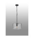Forest 38cm Satin Black Pendant/Semi Flush/Semi Flush 1 x E27 Drum Ribbed Glass (B)-11
