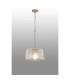 Forest 38cm Satin Nickel Pendant/Semi Flush/Semi Flush 1 x E27 Drum Ribbed Glass (B)-3
