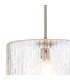 Forest 38cm Satin Nickel Pendant/Semi Flush/Semi Flush 1 x E27 Drum Ribbed Glass (B)-9