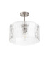 Forest 38cm Satin Nickel Pendant/Semi Flush/Semi Flush 1 x E27 Drum Ribbed Glass (B)-10
