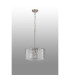 Forest 38cm Satin Nickel Pendant/Semi Flush/Semi Flush 1 x E27 Drum Ribbed Glass (B)-11